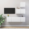 4-tlg. TV-Schrank-Set Weiß Holzwerkstoff