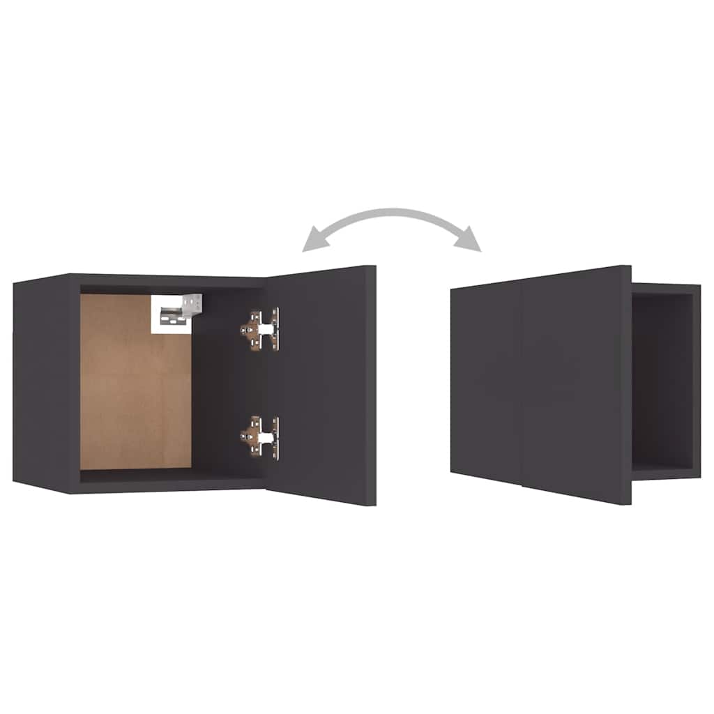 7-tlg. TV-Schrank-Set Grau Holzwerkstoff
