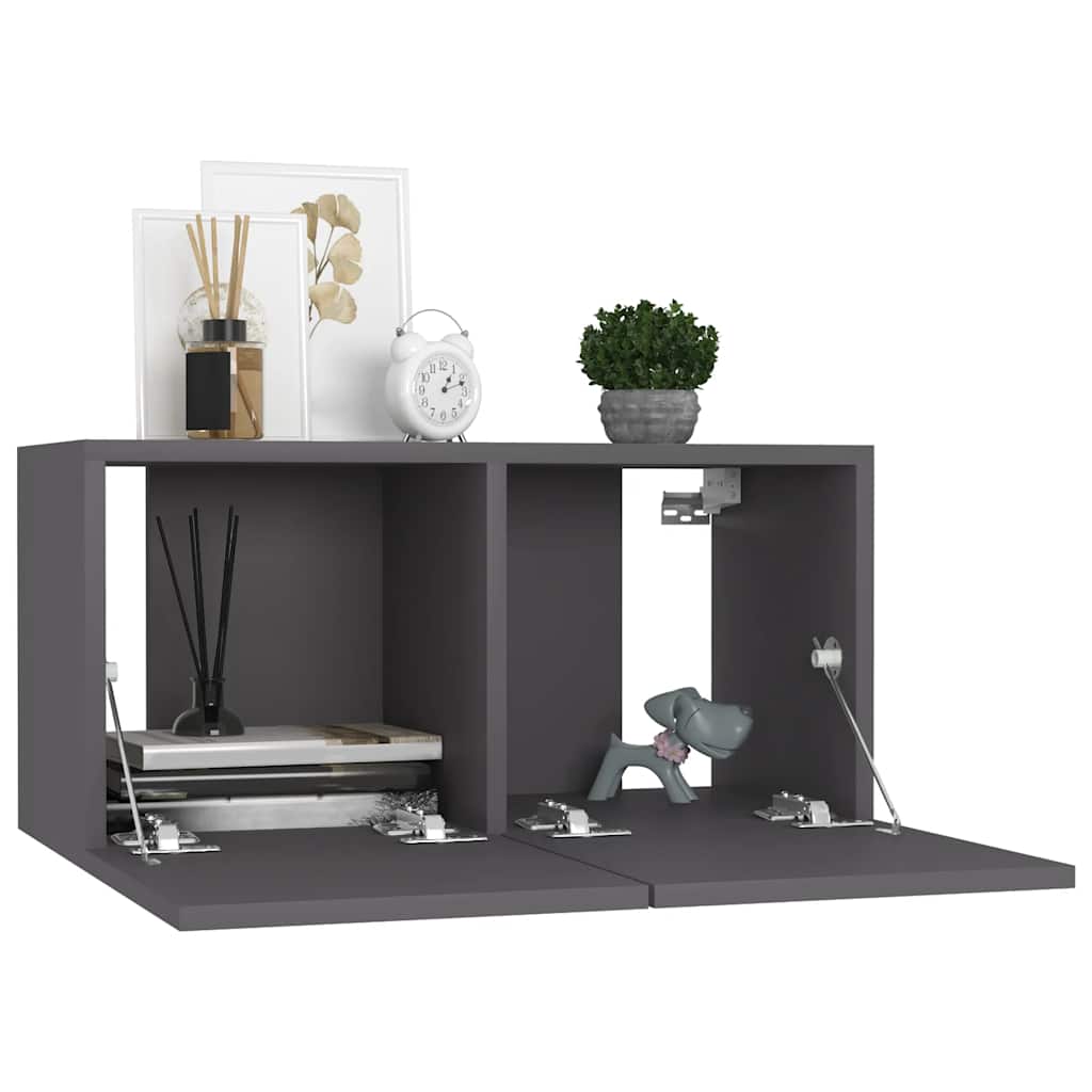 7-tlg. TV-Schrank-Set Grau Holzwerkstoff