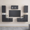7-tlg. TV-Schrank-Set Grau Holzwerkstoff