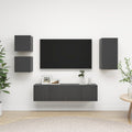 5-tlg. TV-Schrank-Set Grau Holzwerkstoff