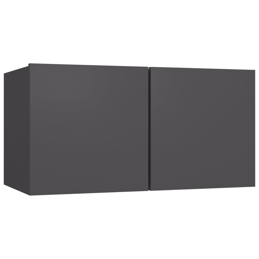4-tlg. TV-Schrank-Set Grau Holzwerkstoff