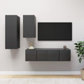 4-tlg. TV-Schrank-Set Grau Holzwerkstoff