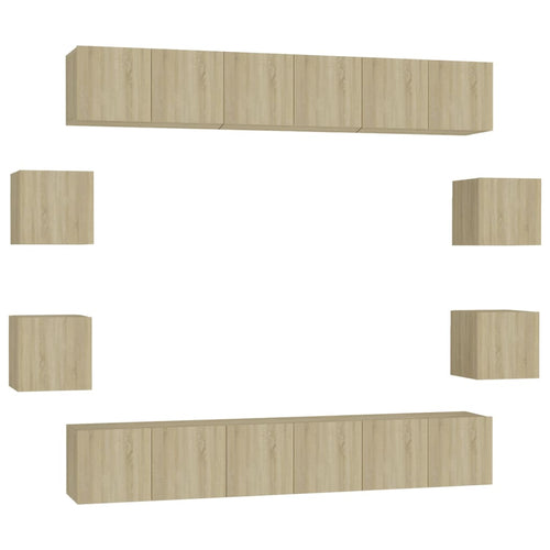 10-tlg. TV-Schrank-Set Sonoma-Eiche Holzwerkstoff