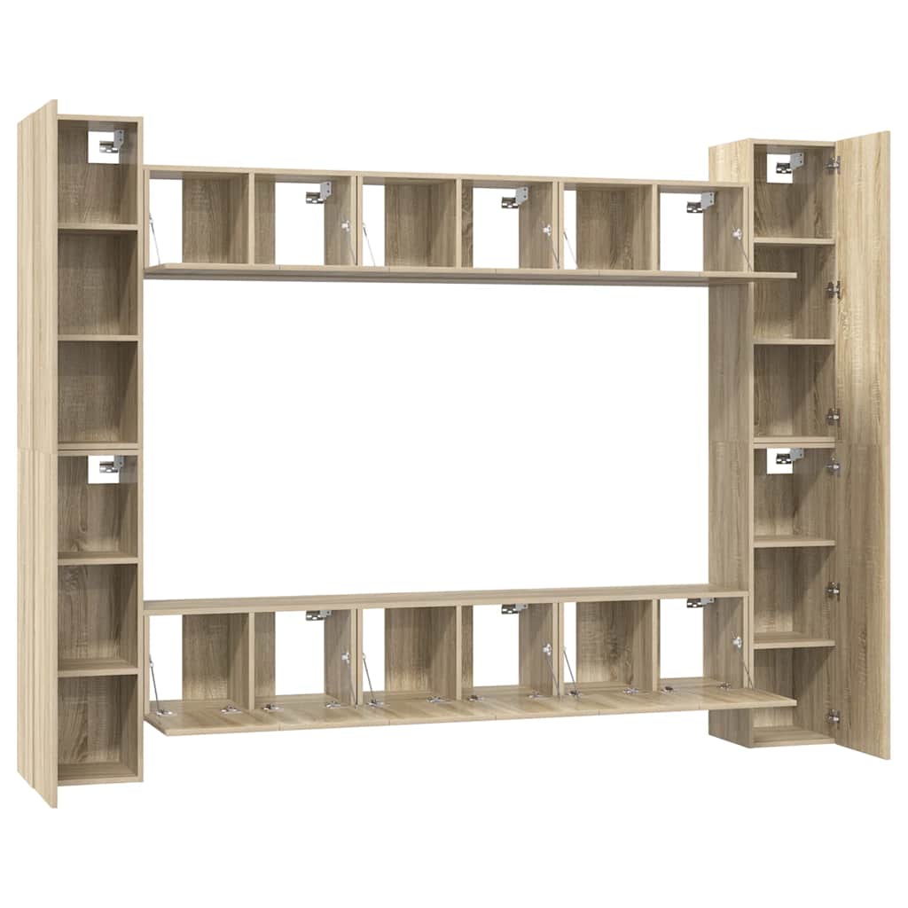 10-tlg. TV-Schrank-Set Sonoma-Eiche Holzwerkstoff