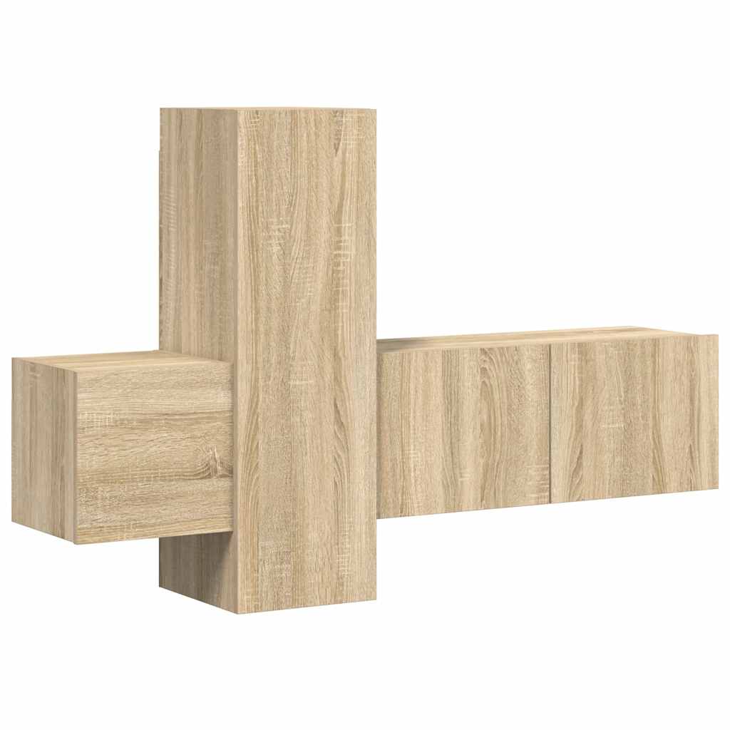 3-tlg. TV-Schrank-Set Sonoma-Eiche Holzwerkstoff