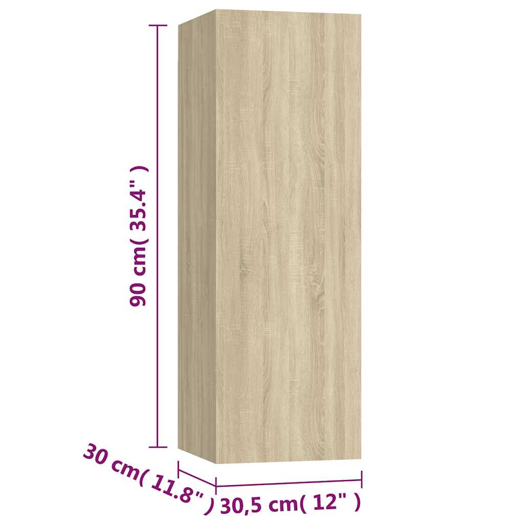 3-tlg. TV-Schrank-Set Sonoma-Eiche Holzwerkstoff