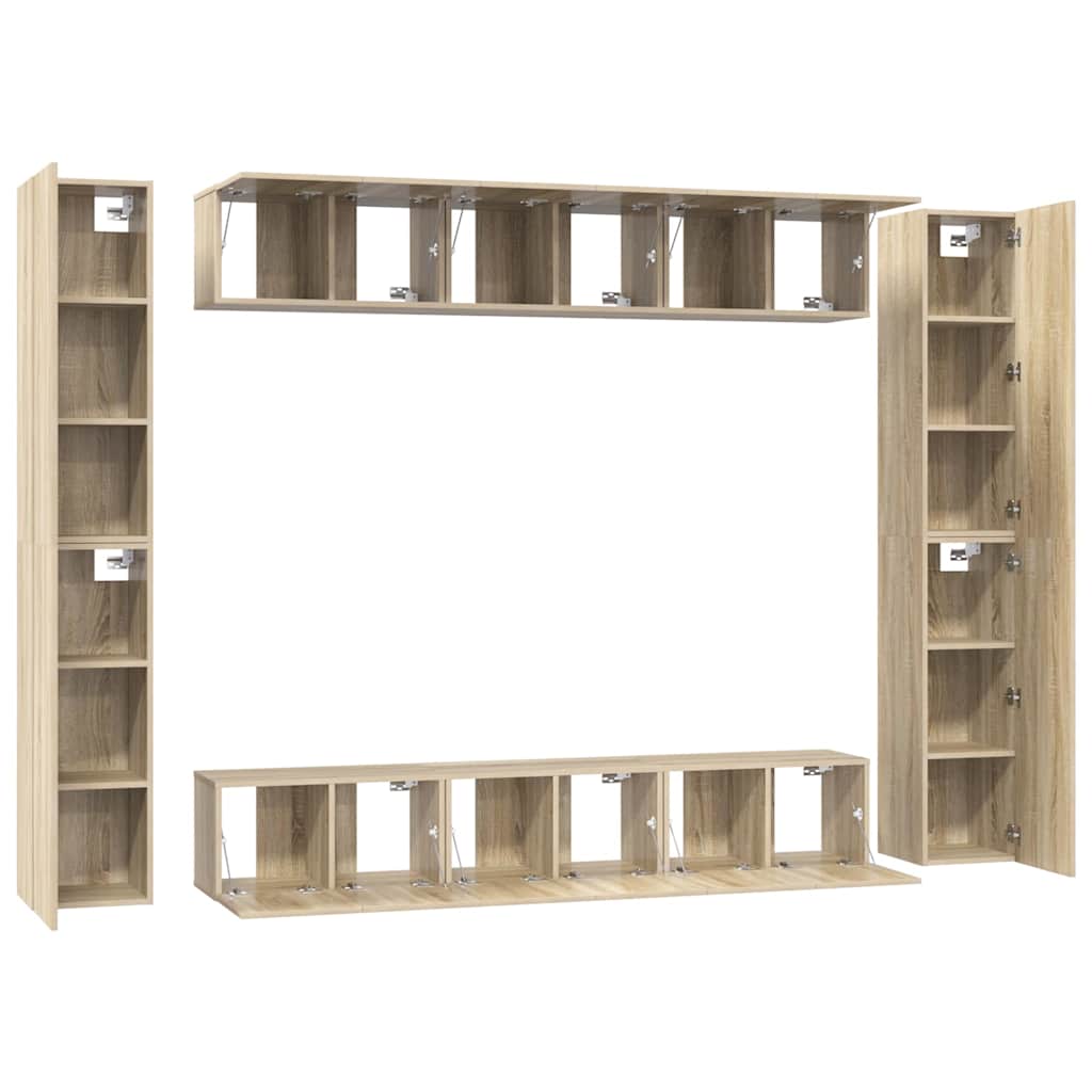 10-tlg. TV-Schrank-Set Sonoma-Eiche Holzwerkstoff