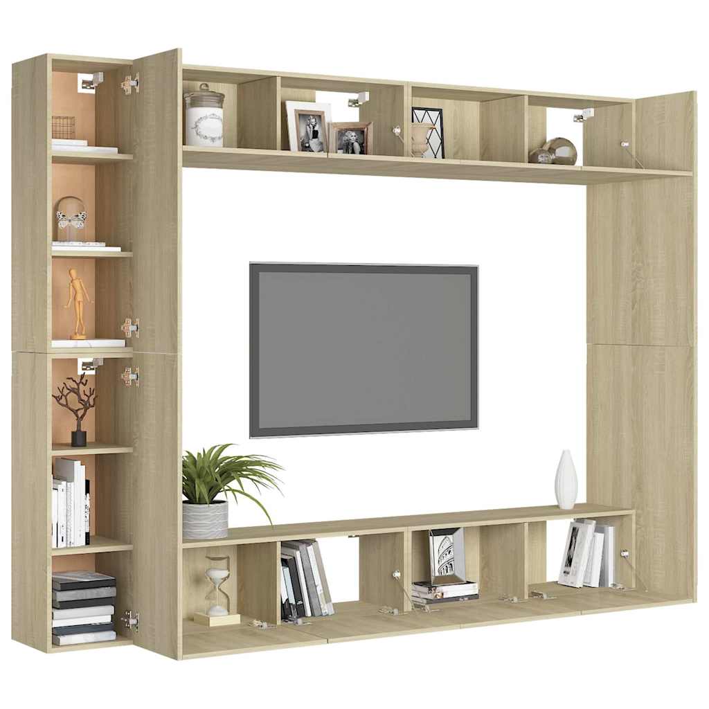 8-tlg. TV-Schrank-Set Sonoma-Eiche Holzwerkstoff
