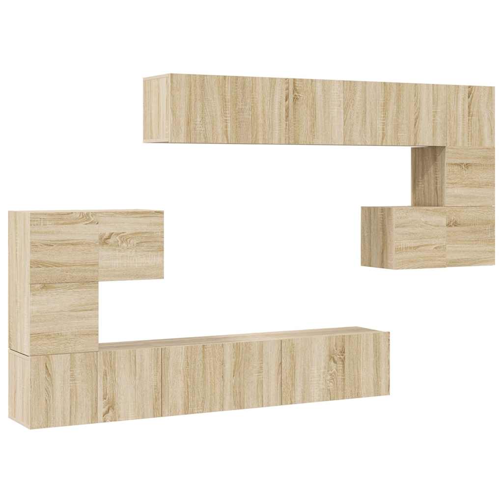 10-tlg. TV-Schrank-Set Sonoma-Eiche Holzwerkstoff