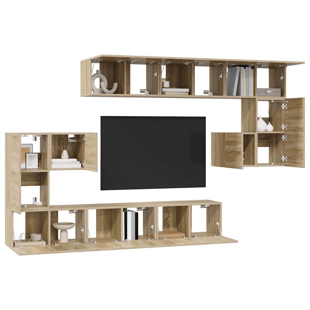 10-tlg. TV-Schrank-Set Sonoma-Eiche Holzwerkstoff