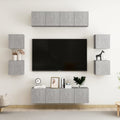 8-tlg. TV-Schrank-Set Betongrau Holzwerkstoff