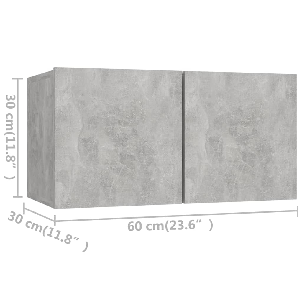 10-tlg. TV-Schrank-Set Betongrau Holzwerkstoff