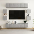 10-tlg. TV-Schrank-Set Betongrau Holzwerkstoff