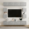 8-tlg. TV-Schrank-Set Betongrau Holzwerkstoff