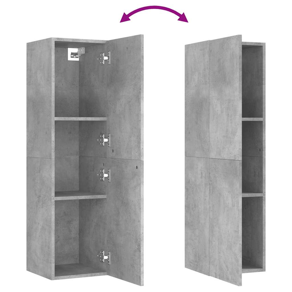 3-tlg. TV-Schrank-Set Betongrau Holzwerkstoff