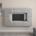 8-tlg. TV-Schrank-Set Betongrau Holzwerkstoff
