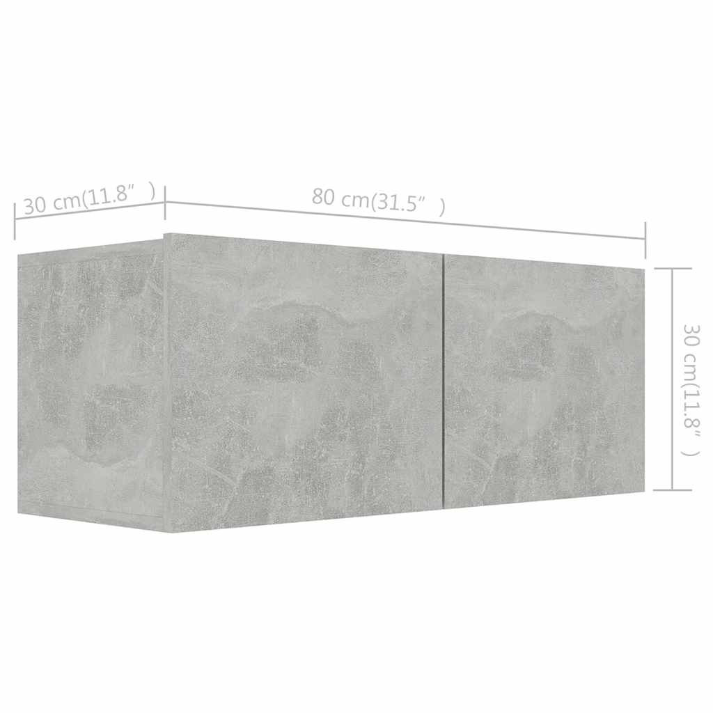 8-tlg. TV-Schrank-Set Betongrau Holzwerkstoff