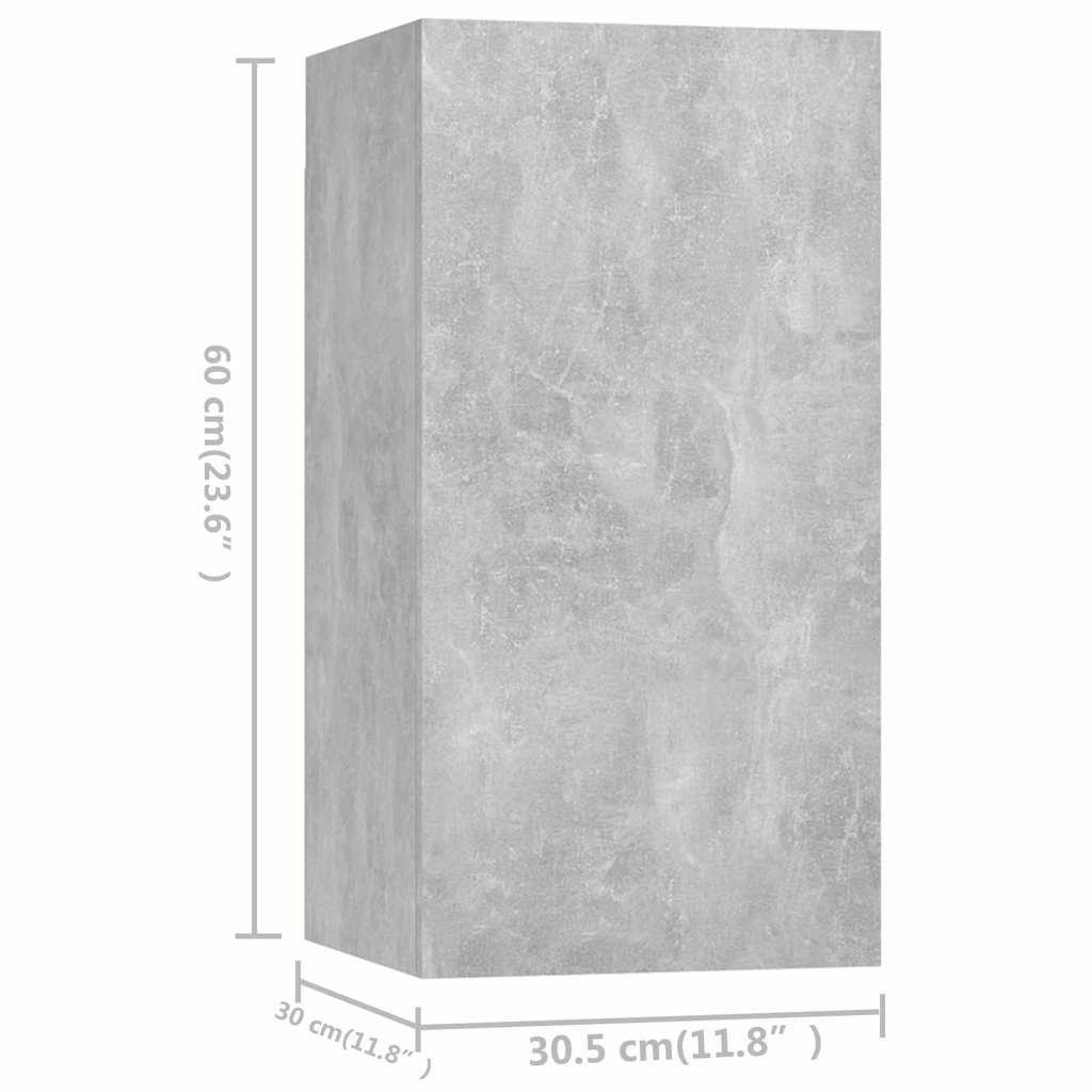 7-tlg. TV-Schrank-Set Betongrau Holzwerkstoff