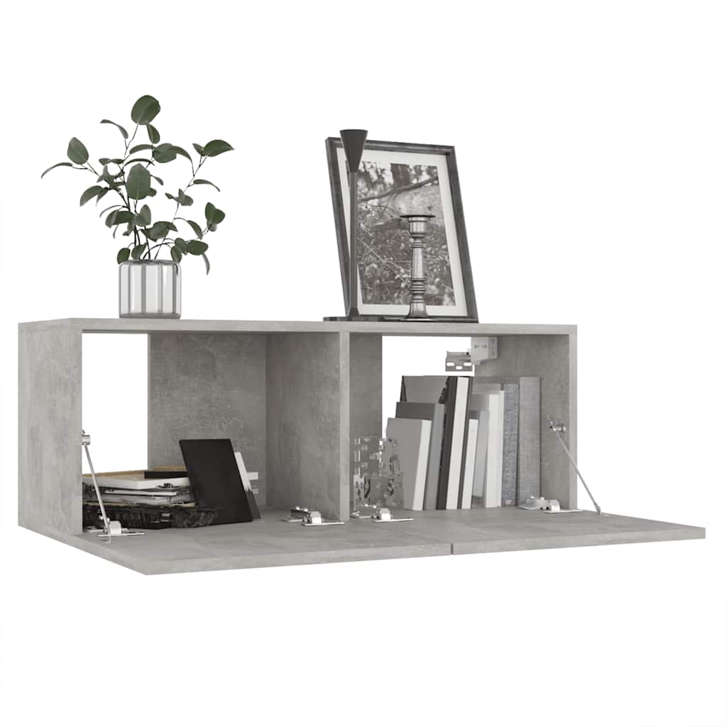 7-tlg. TV-Schrank-Set Betongrau Holzwerkstoff