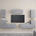 7-tlg. TV-Schrank-Set Betongrau Holzwerkstoff