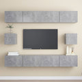 6-tlg. TV-Schrank-Set Betongrau Holzwerkstoff