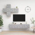 7-tlg. TV-Schrank-Set Betongrau Holzwerkstoff