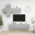 7-tlg. TV-Schrank-Set Betongrau Holzwerkstoff