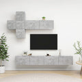 7-tlg. TV-Schrank-Set Betongrau Holzwerkstoff