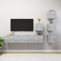 6-tlg. TV-Schrank-Set Betongrau Holzwerkstoff
