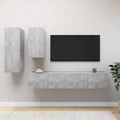 4-tlg. TV-Schrank-Set Betongrau Holzwerkstoff