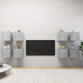 TV-Wandschränke 8 Stk. Betongrau 30,5x30x30 cm