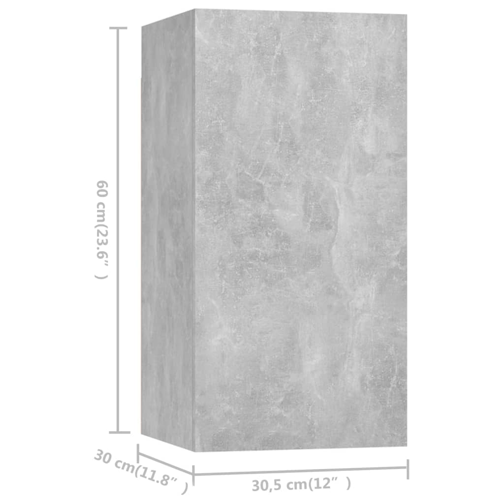 TV-Schränke 7 Stk. Betongrau 30,5x30x60 cm Holzwerkstoff