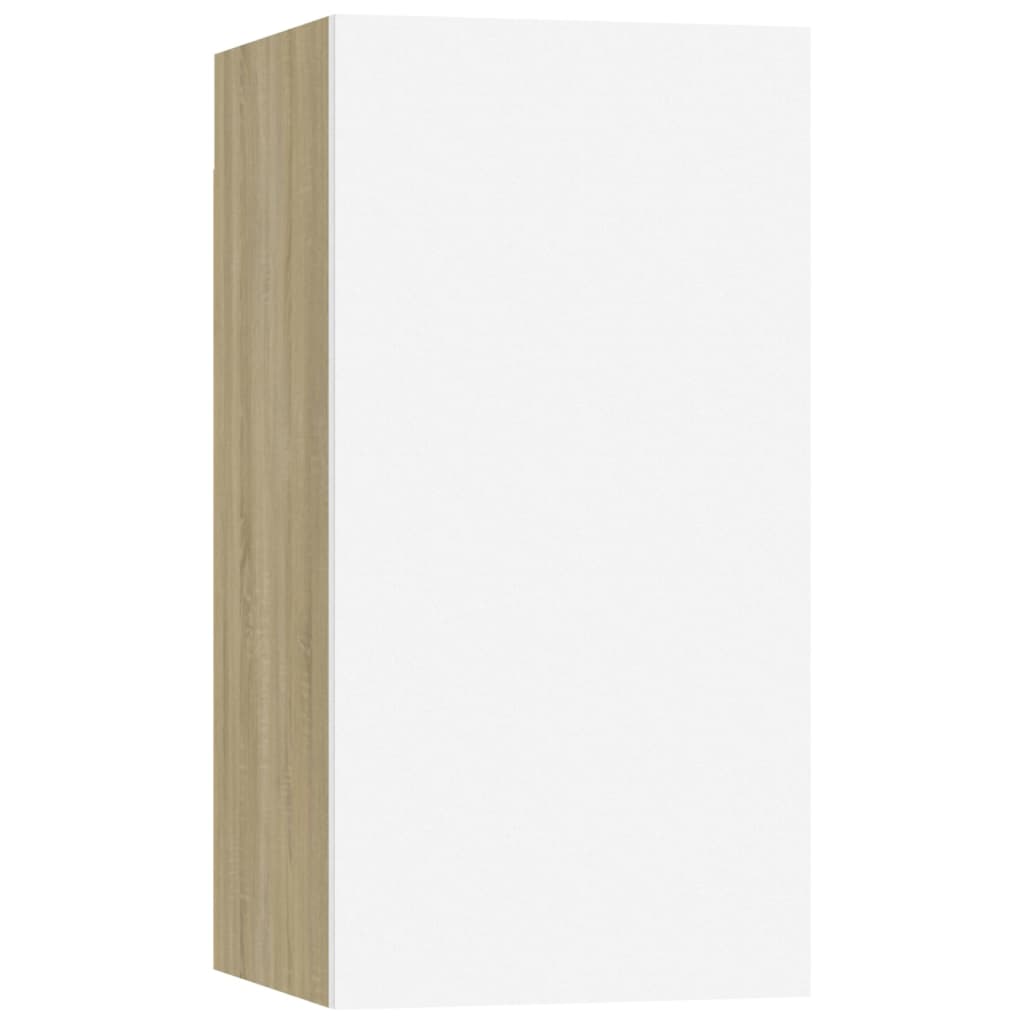 TV-Schränke 4 Stk. Weiß Sonoma-Eiche 30,5x30x60cm Holzwerkstoff
