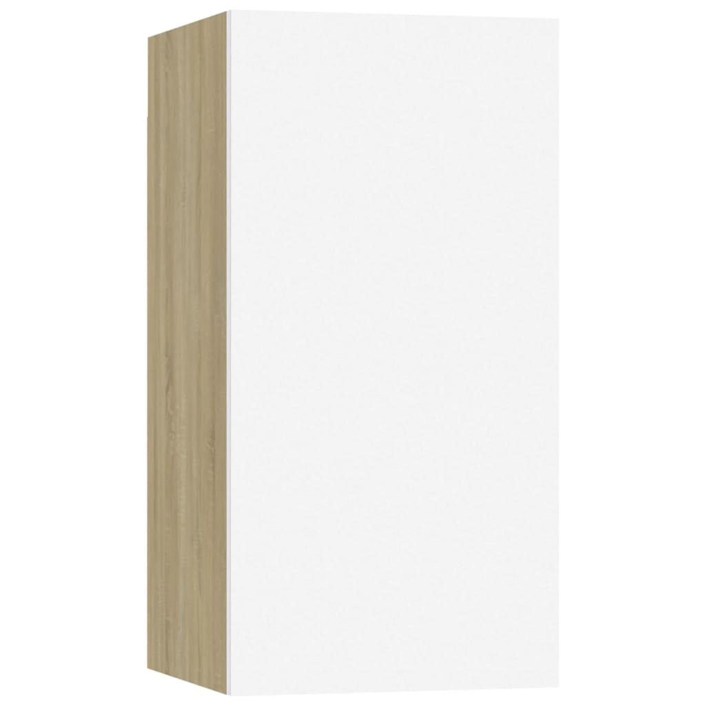 TV-Schränke 7 Stk. Weiß Sonoma-Eiche 30,5x30x60cm Holzwerkstoff