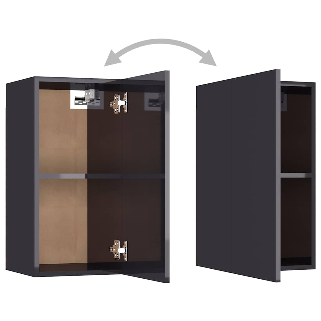 7-tlg. TV-Schrank-Set Hochglanz-Grau Holzwerkstoff