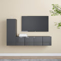 3-tlg. TV-Schrank-Set Hochglanz-Grau Holzwerkstoff