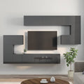 10-tlg. TV-Schrank-Set Hochglanz-Grau Holzwerkstoff