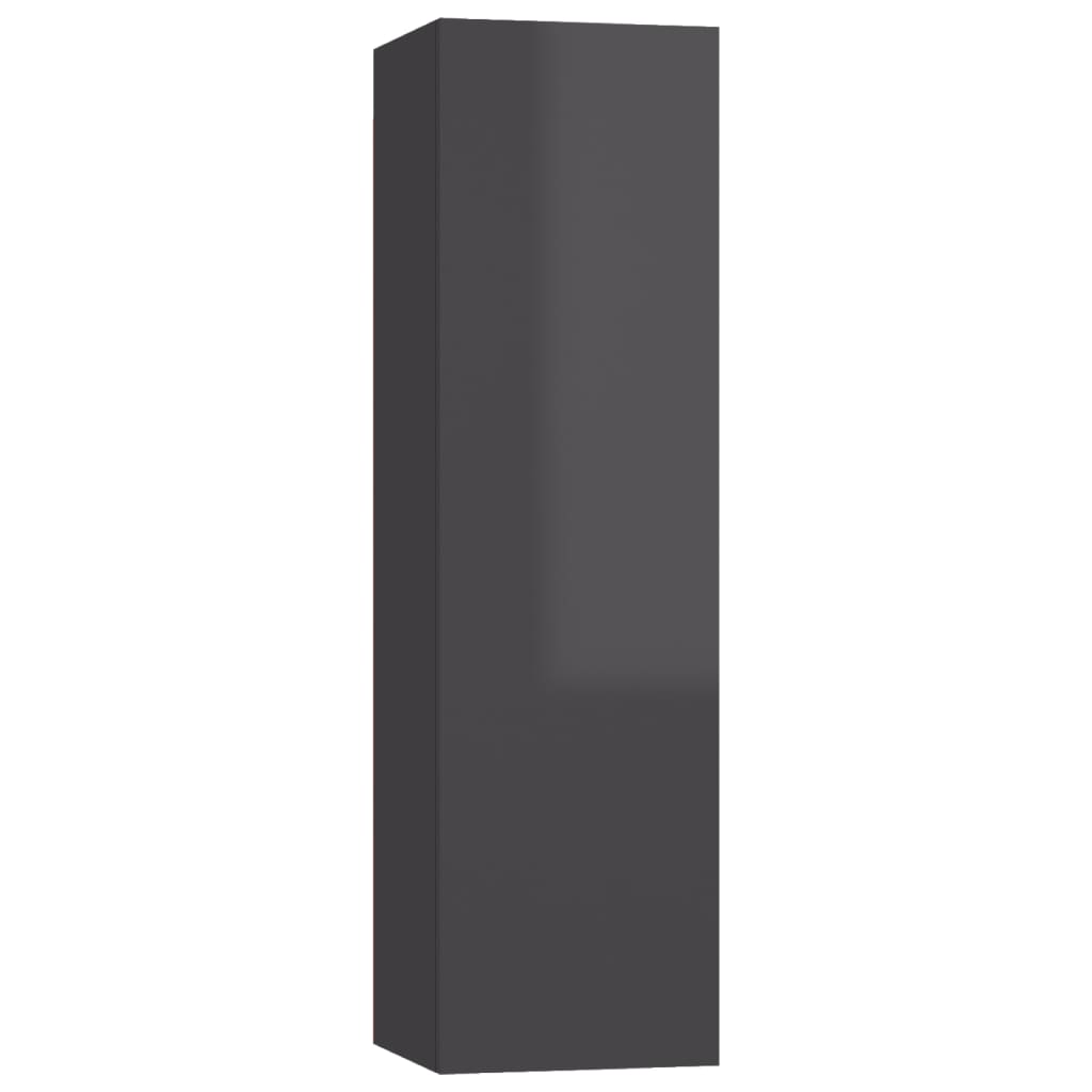 TV-Schränke 4 Stk. Hochglanz Grau 30,5x30x110 cm Holzwerkstoff