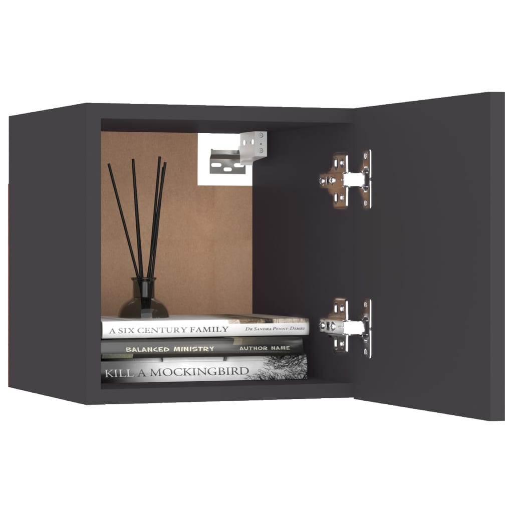 Nachttische 2 Stk. Grau 30,5x30x30 cm Holzwerkstoff