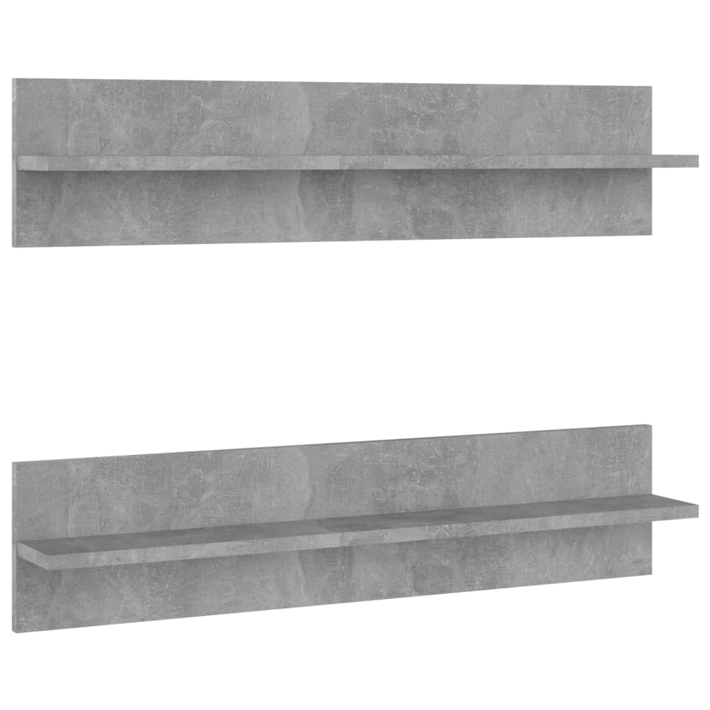 Wandregale 2 Stk. Betongrau 80x11,5x18 cm Holzwerkstoff
