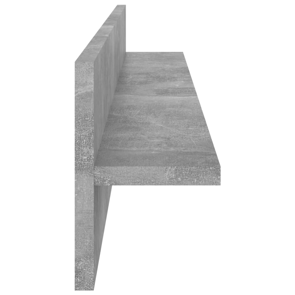Wandregale 2 Stk. Betongrau 80x11,5x18 cm Holzwerkstoff
