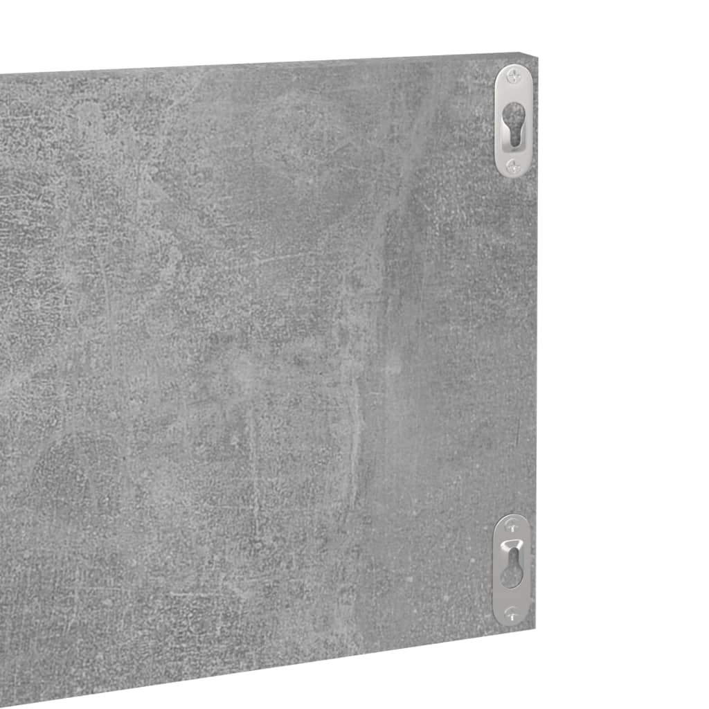 Wandregale 2 Stk. Betongrau 80x11,5x18 cm Holzwerkstoff