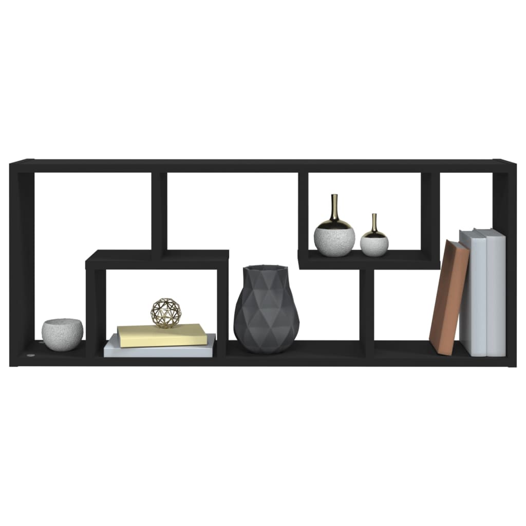 Wandregal Schwarz 36x16x90 cm Holzwerkstoff