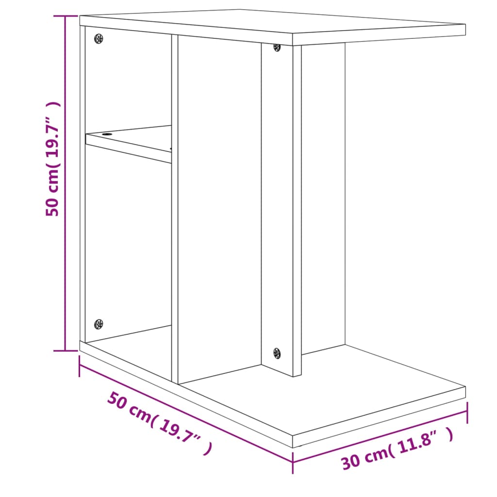 Beistelltisch Sonoma-Eiche 50x30x50 cm Holzwerkstoff