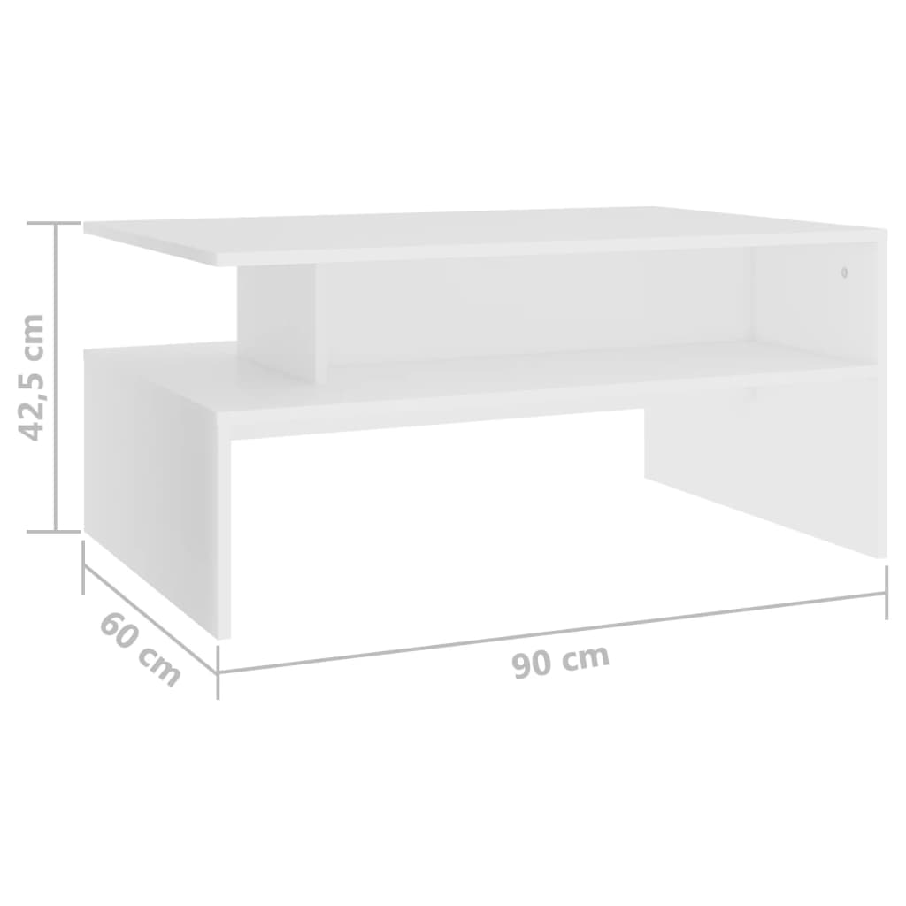Couchtisch Weiß 90x60x42,5 cm Holzwerkstoff