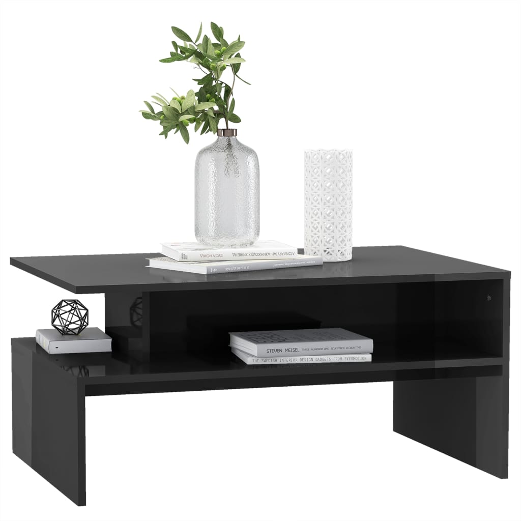 Couchtisch Hochglanz-Grau 90x60x42,5 cm Holzwerkstoff