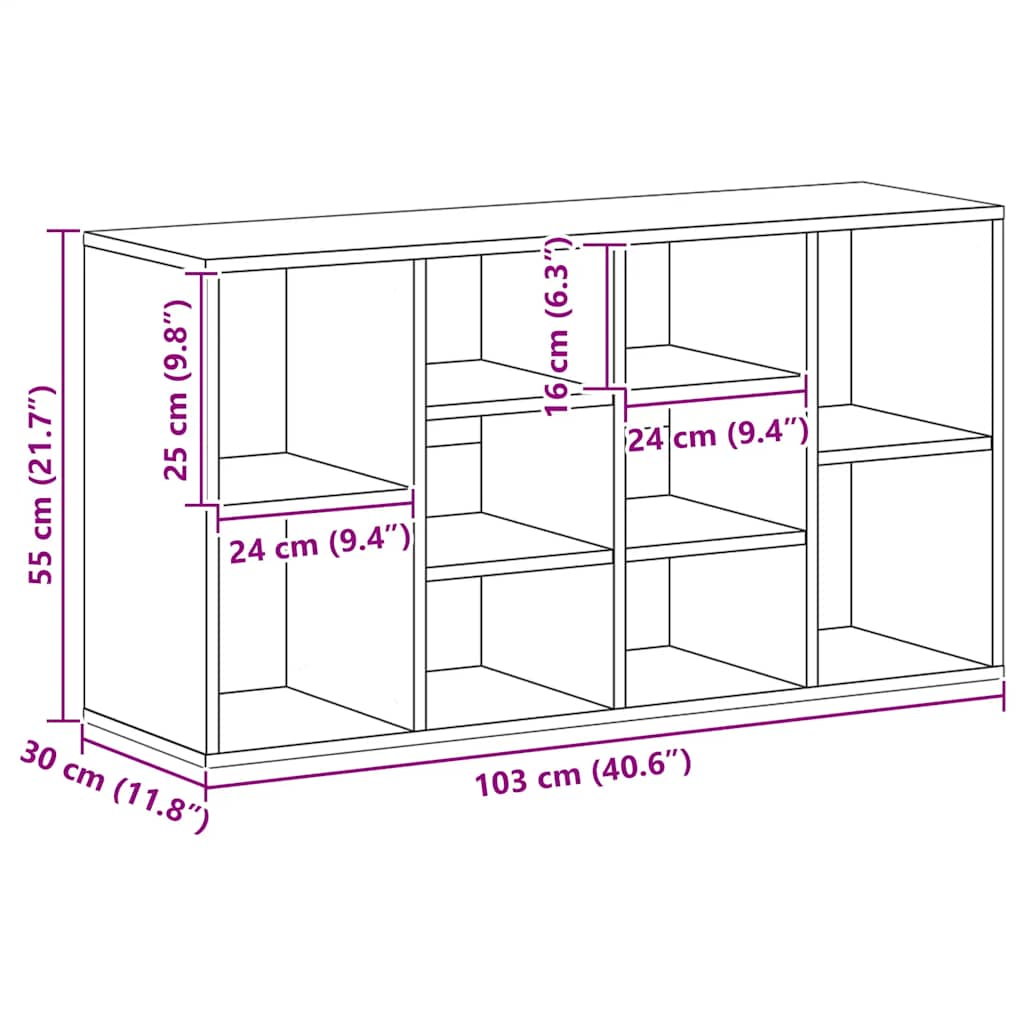 Schuhbank Sonoma-Eiche 103x30x55 cm Holzwerkstoff