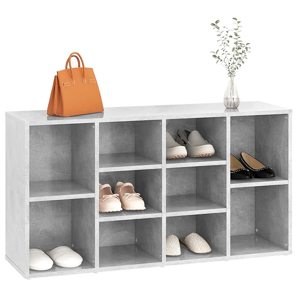 Schuhbank Betongrau 103x30x55 cm Holzwerkstoff