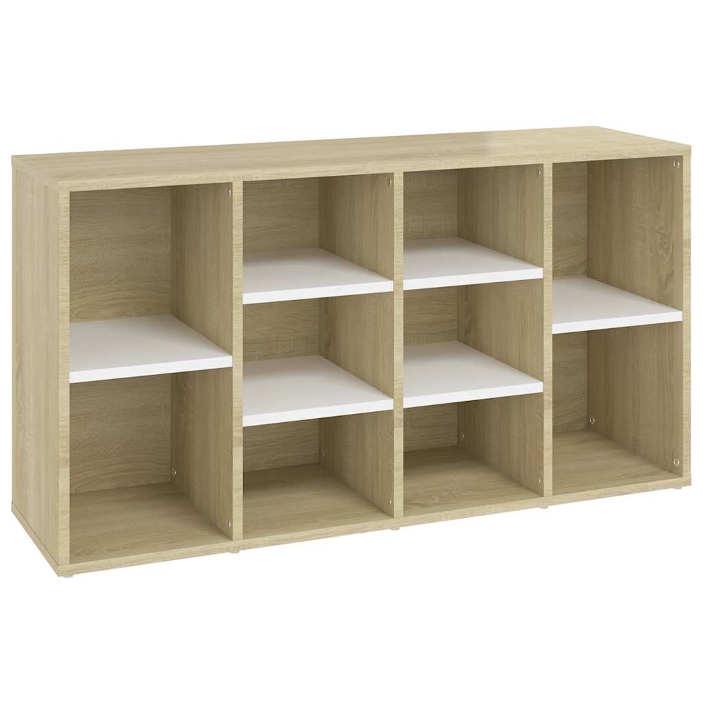 Schuhbank Weiß und Sonoma-Eiche 103x30x55 cm Holzwerkstoff